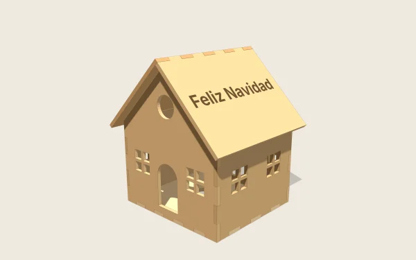 Casita de Navidad con luz en 3D